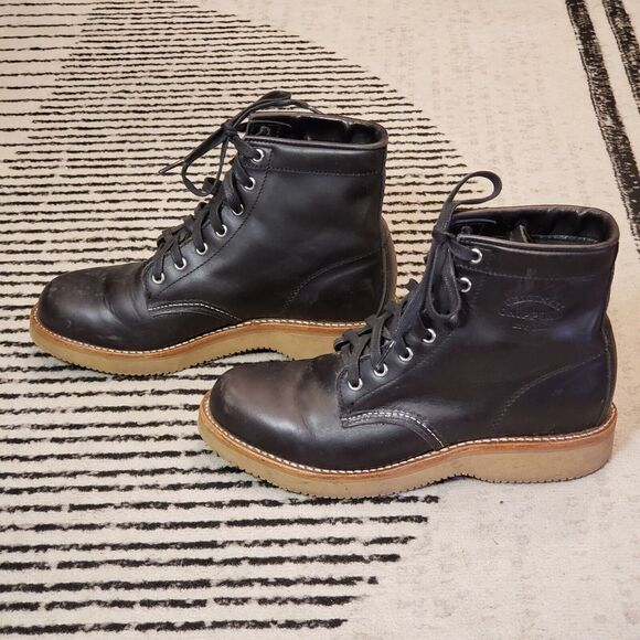 Chippewa Shoes - CHIPPEWA Women's Western Boots Vibram Soles Mid Top Black Leather 1901W24
